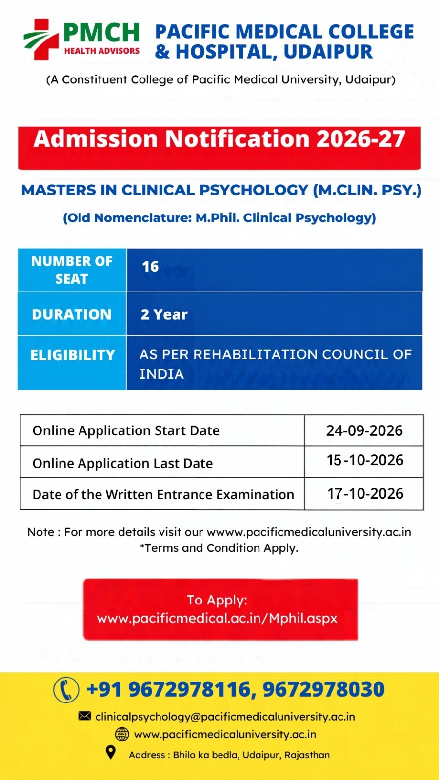 Masters in Clinical Psychology(M. Clin. Psy) Image